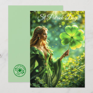 Fantasy fairy St Patrick Day Irish folklore art Invitation