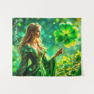 Fantasy fairy St Patrick Day Irish folklore art Tapestry