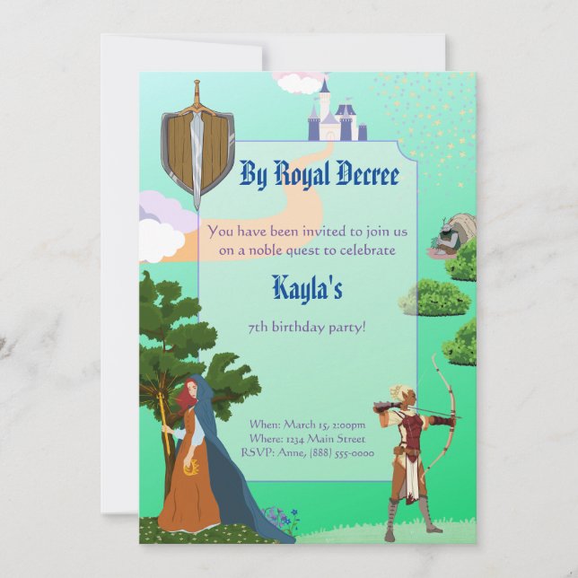 Fantasy Fairy Tale Birthday Invitation (Front)