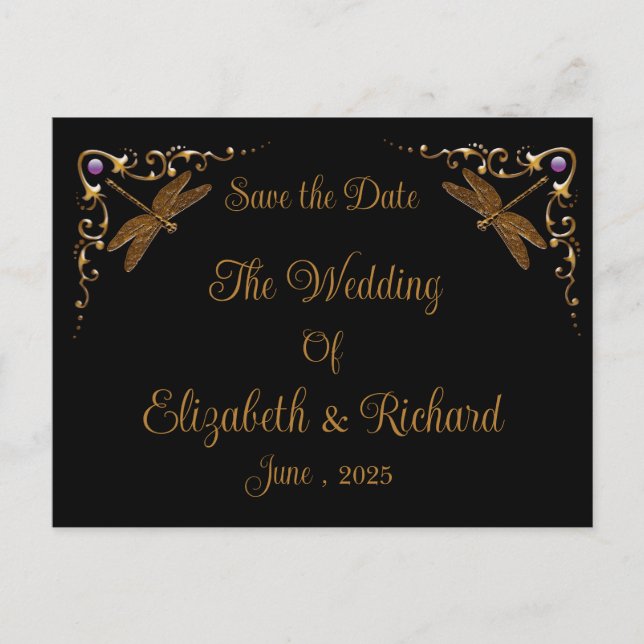 Fantasy Fairy Tale Wedding Save the Date Postcard (Front)