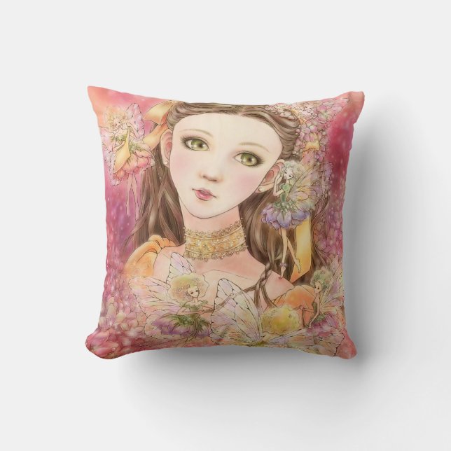 Fantasy Fairy Throw Pillow (Front)