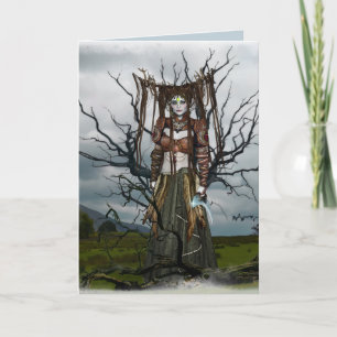 fantasy fairy witch greeting card