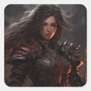 Fantasy Female Warrior Knight - Sticker