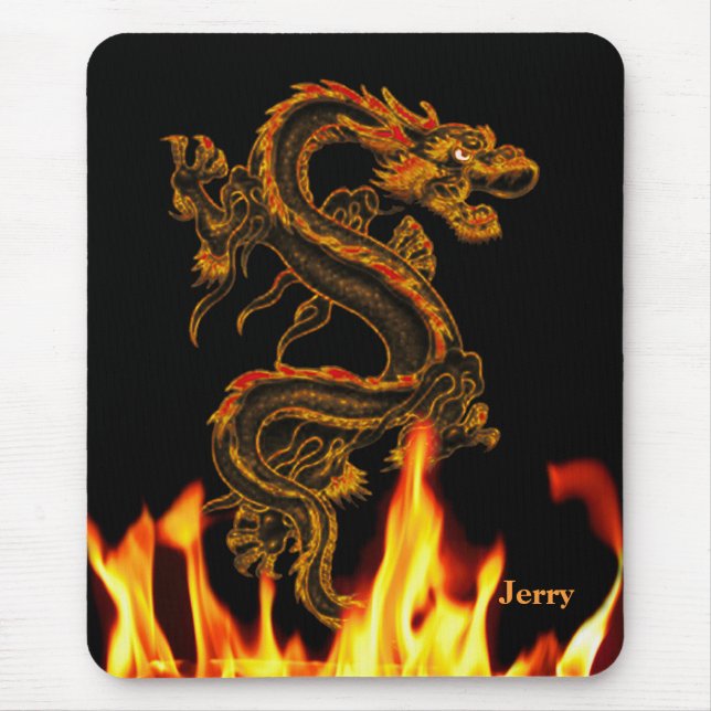 Fantasy Fire Dragon Mouse Pad (Front)