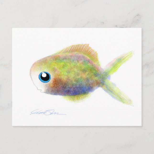 Fantasy Fish: The Blue-Eyed Boy Postcard (Front)