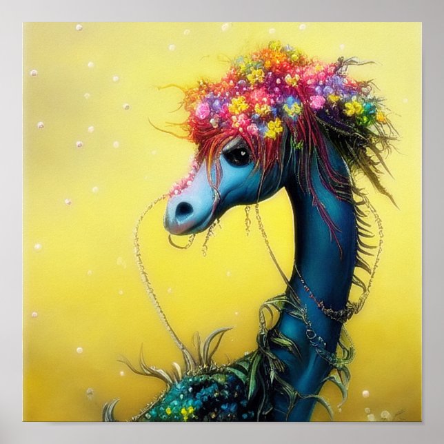 Fantasy floral dragon    poster (Front)