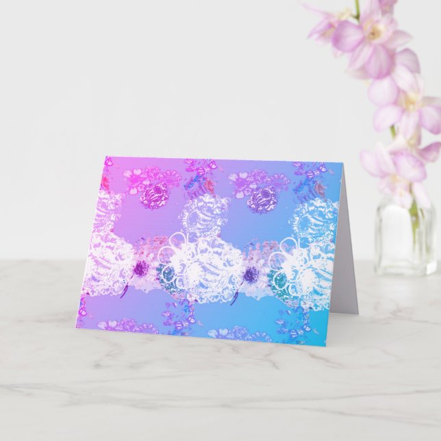 Fantasy Floral Hand-drawn Graphic Card (Orchid)