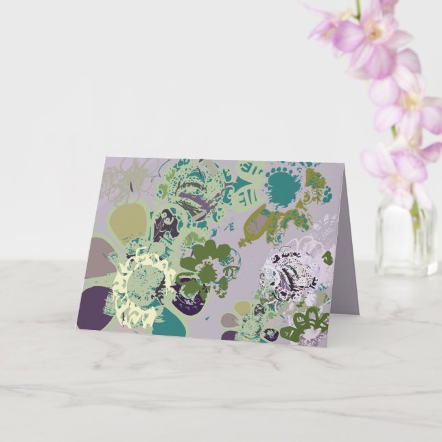 Fantasy Floral Hand-drawn Graphic Original Colour Card (Orchid)