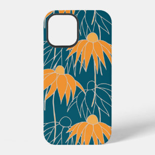 Fantasy floral hand drawn seamless pattern. Orange iPhone 12 Case