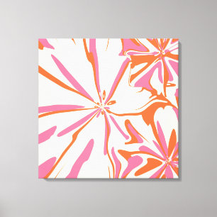 Fantasy Floral - Pink, Orange and Cream  Canvas Print