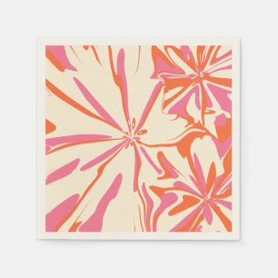 Fantasy Floral - Pink, Orange and Cream Napkin