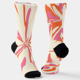 Fantasy Floral - Pink, Orange and Cream Socks