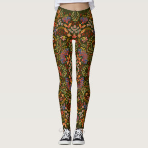 Fantasy Floral Square Pocket Design Leggings