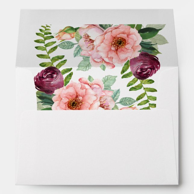 Fantasy Floral Watercolor Envelopes (Back (Bottom))