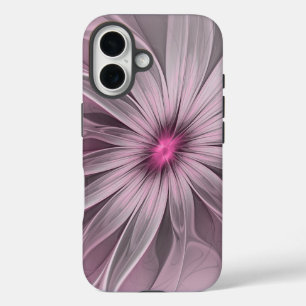 Fantasy Flower Abstract Plum Floral Fractal Art iPhone 16 Case