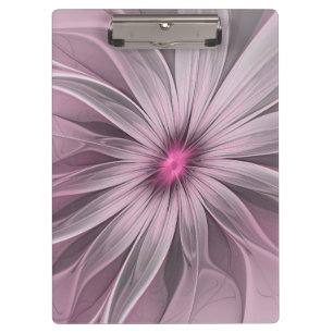 Fantasy Flower Abstract Plum Floral Fractal Art Clipboard