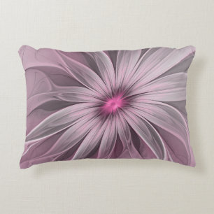 Fantasy Flower Abstract Plum Floral Fractal Art Decorative Cushion