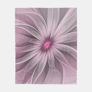 Fantasy Flower Abstract Plum Floral Fractal Art Fleece Blanket