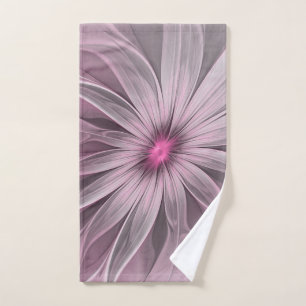 Fantasy Flower Abstract Plum Floral Fractal Art Hand Towel