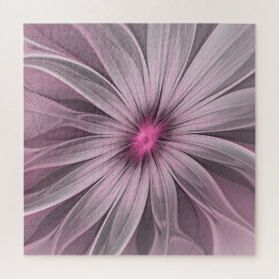 Fantasy Flower Abstract Plum Floral Fractal Art Jigsaw Puzzle