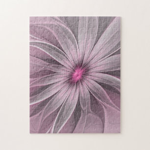 Fantasy Flower Abstract Plum Floral Fractal Art Jigsaw Puzzle