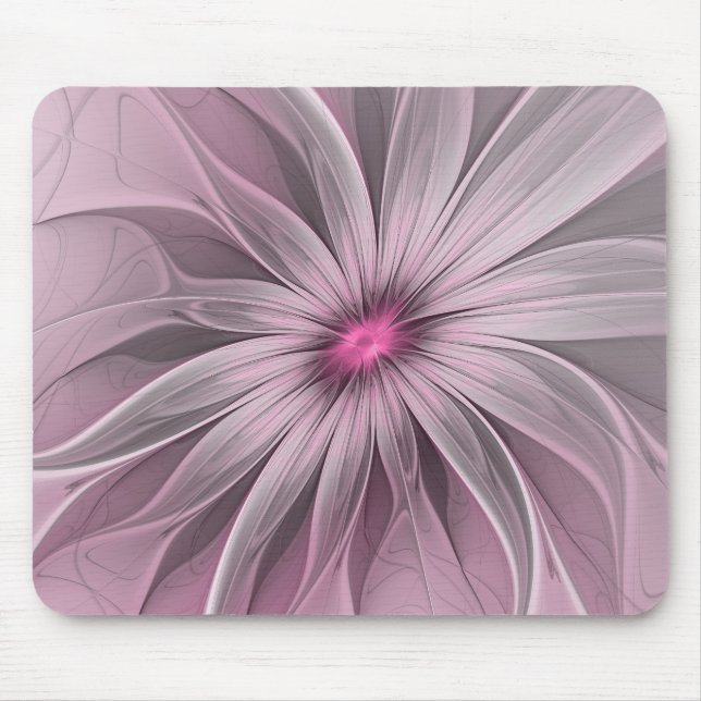 Fantasy Flower Abstract Plum Floral Fractal Art Mouse Mat (Front)