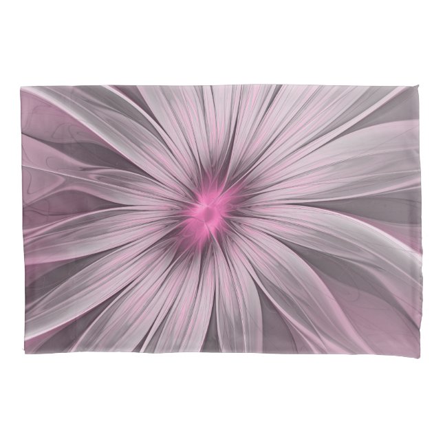 Fantasy Flower Abstract Plum Floral Fractal Art Pillowcase (Front)