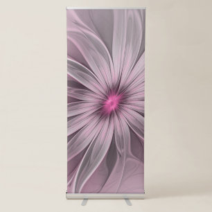 Fantasy Flower Abstract Plum Floral Fractal Art Retractable Banner