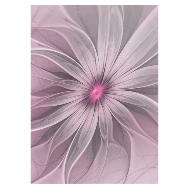 Fantasy Flower Abstract Plum Floral Fractal Art Tablecloth (Front)