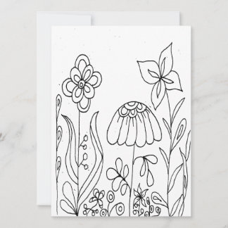 Fantasy Flower Garden Colouring Card