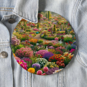 Fantasy Flower Garden Statement Button