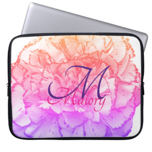 Fantasy Flower Monogram Personalised Laptop Sleeve