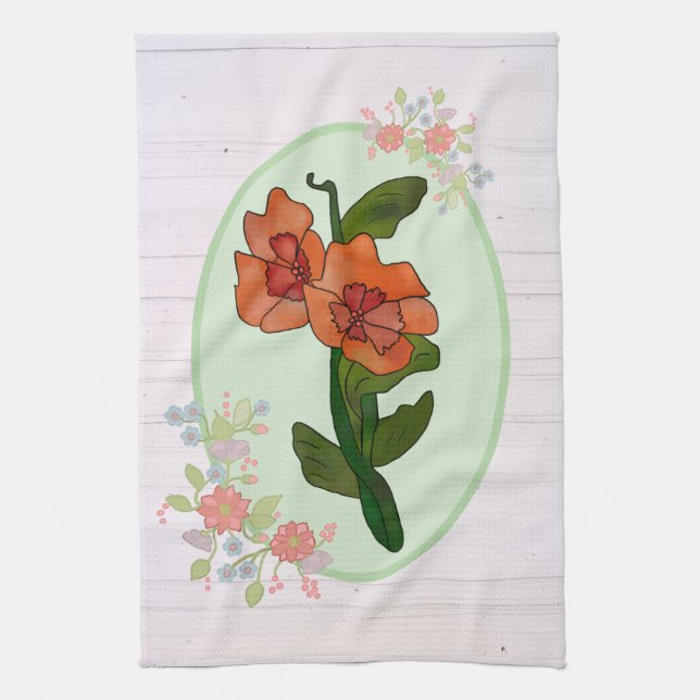 Fantasy flower tea towel (Vertical)