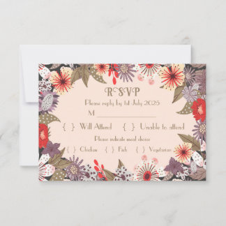 Fantasy Flower - Wedding RSVP card
