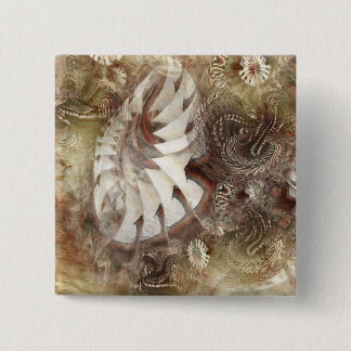 Fantasy flowers 15 cm square badge