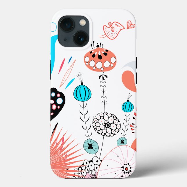 Fantasy Flowers and Birdie Case-Mate iPhone Case (Back)