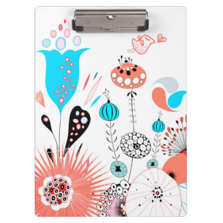 Fantasy Flowers and Birdie Clipboard