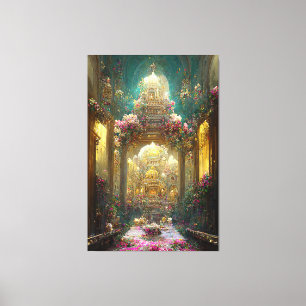 Fantasy Flowers Church - Wrapped Canvas