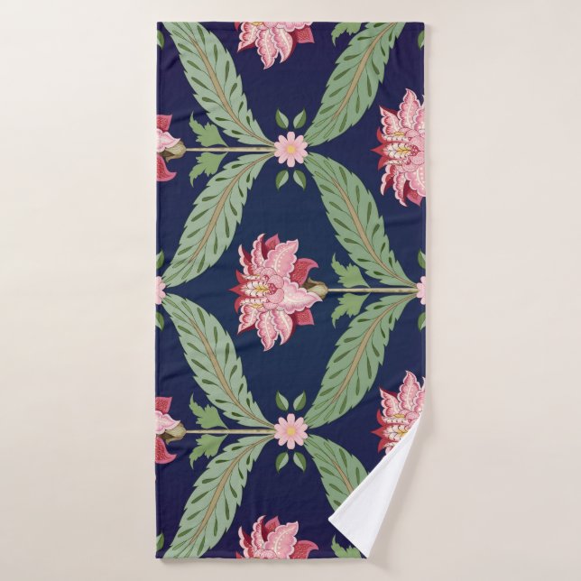 Fantasy Flowers: Dark Indian Motifs Bath Towel (Bath Towel)