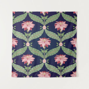 Fantasy Flowers: Dark Indian Motifs Tapestry