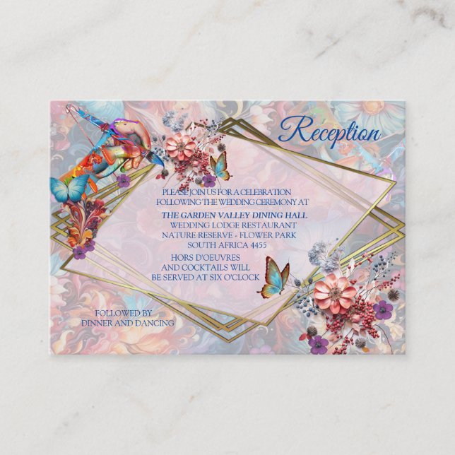 Fantasy Flowers express the joy of nature. Enclosure Card (Front)
