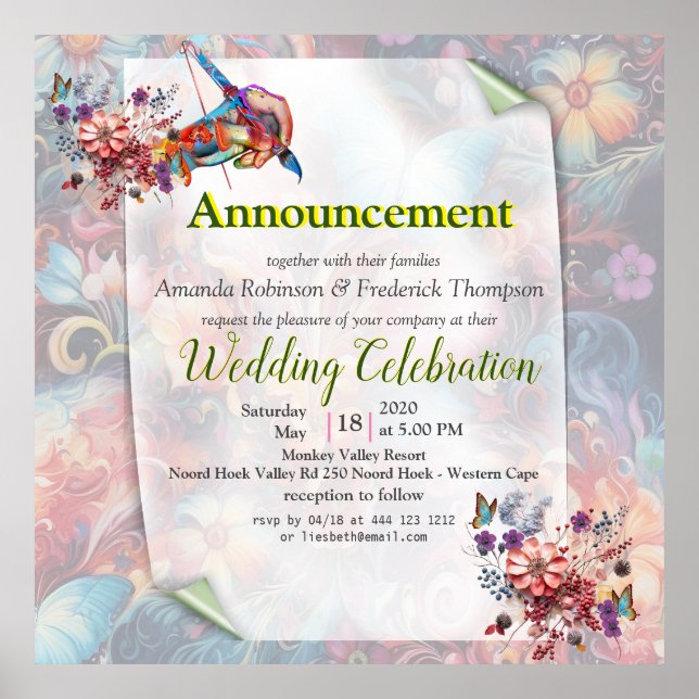 Fantasy Flowers express the joy of nature. Poster (Front)