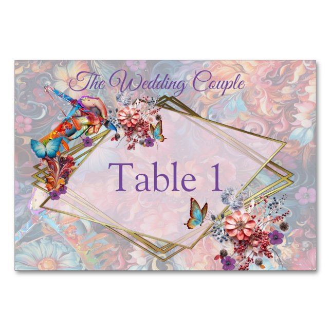 Fantasy Flowers express the joy of nature. Table Number (Front)