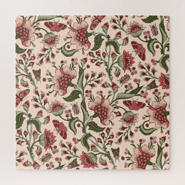 Fantasy Flowers Paisley Hand Drawn Jigsaw Puzzle (Vertical)