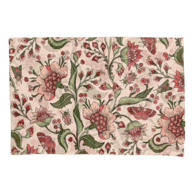 Fantasy Flowers Paisley Hand Drawn Pillowcase (Front)