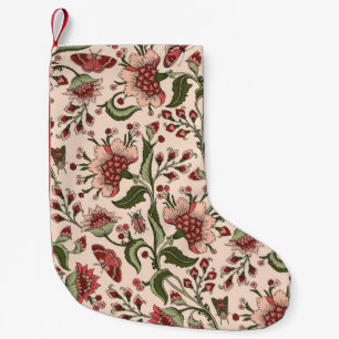 Fantasy Flowers Paisley Hand Drawn Small Christmas Stocking