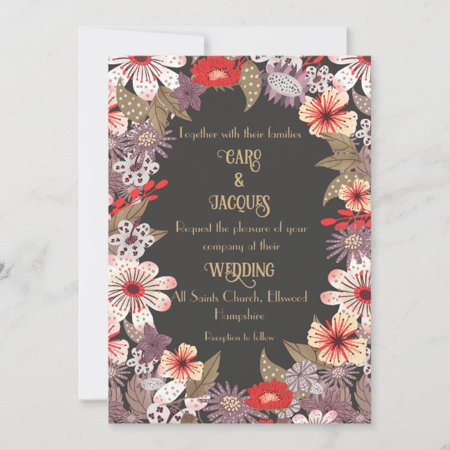 Fantasy Flowers - Wedding invitation (Front)
