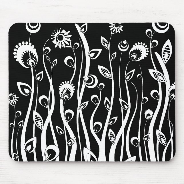 fantasy flowers_white mouse mat (Front)