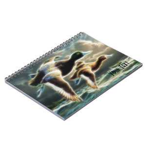 Fantasy Flying Mallard Ducks Notebook