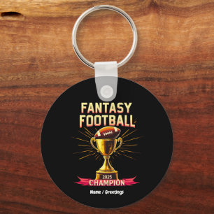 Fantasy Football 2025 Funny Champ Football Design Key Ring